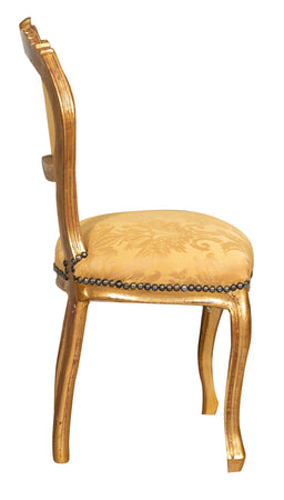 Biscottini Biscottini Sedia Poltroncina Stile Luigi XVI Legno Faggio Intagliato Foglia Oro