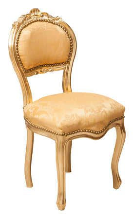 Biscottini Sedia stile francese Luigi XVI in legno massello di faggio ORO/ORO