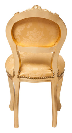 Biscottini Sedia stile francese Luigi XVI in legno massello di faggio ORO/ORO