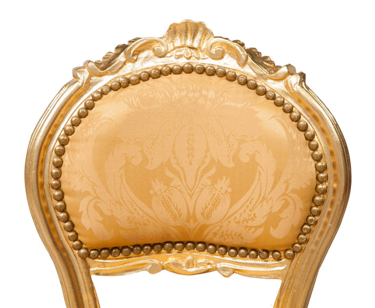 Biscottini Sedia stile francese Luigi XVI in legno massello di faggio ORO/ORO