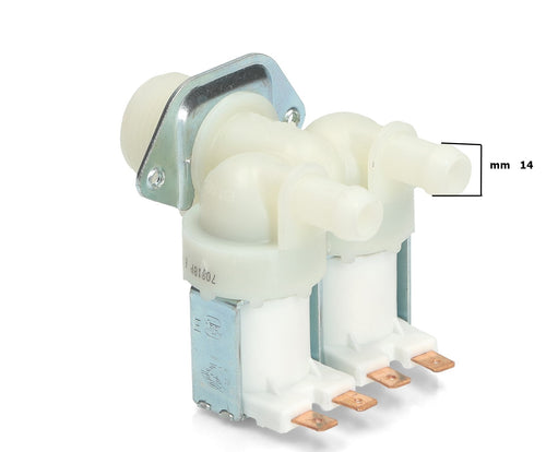 ELETTROVALVOLA 2 VIE 180 ° 220 VOLT MULTIMARCA CON INNESTO TUBI 14 MM EL 37