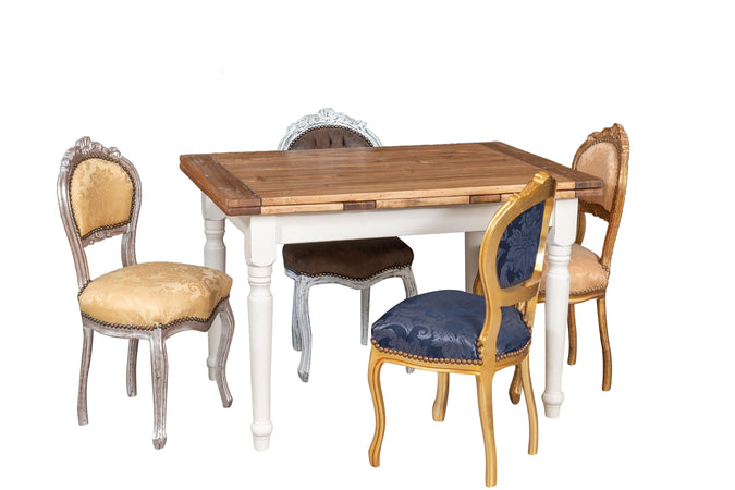 Biscottini Sedia stile francese Luigi XVI in legno massello di faggio ORO/ORO