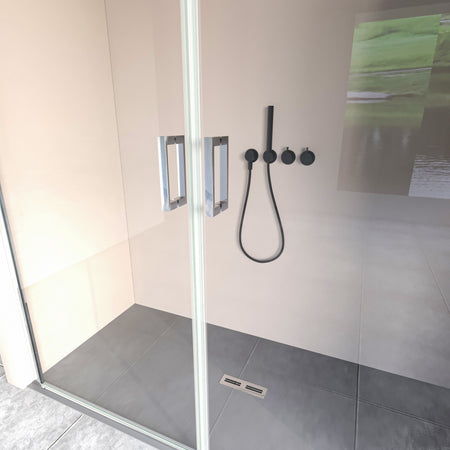 Porta doccia apertura saloon nicchia battente 6 mm h195 anticalcare SALEMA