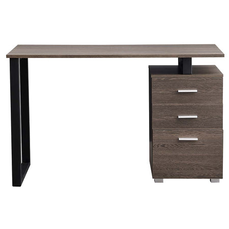 Scrivania in Legno con Cassettiera integrata Porta Pc Computer 120x50cm Quercia Scuro