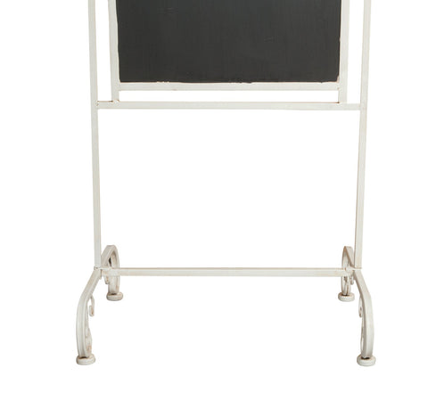 Biscottini Biscottini Lavagna da terra ferro battuto bianco antico 52x40x133 arredo esterno