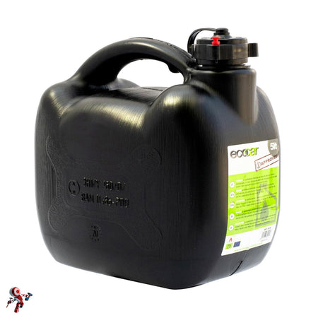 Ecocar - Tanica per Carburante - in Plastica HDPE - con Travasatore - per Benzina e Diesel - con Tappo di Sicurezza
