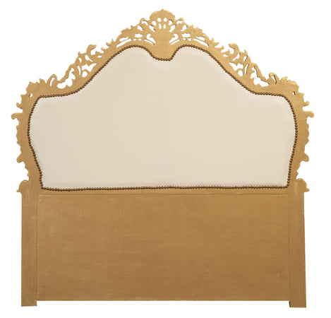 Biscottini Biscottini Testiera Letto 172x7x170 Faggio Ecopelle Foglia Oro Stile Classico