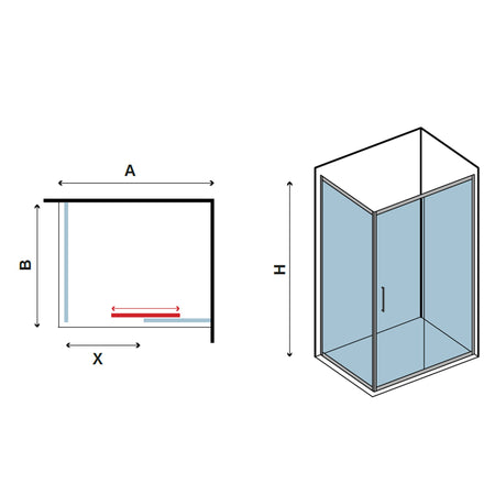 Box doccia angolare serigrafato due lati porta scorrevole NEW FLORA