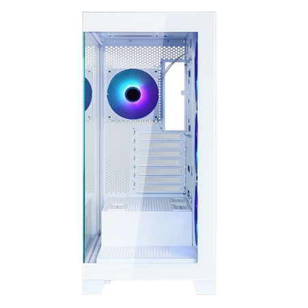 Case SHOWBUI 45W - Gaming Tower- ATX- 4x12cm ARGB fan- 2xUSB3- Type-C- Side & Front Panel Temp Glass- White Edition