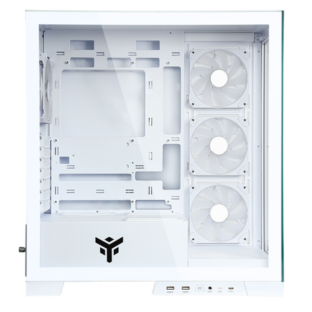 Case SHOWBUI 45W - Gaming Tower- ATX- 4x12cm ARGB fan- 2xUSB3- Type-C- Side & Front Panel Temp Glass- White Edition