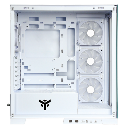 Case SHOWBUI 45W - Gaming Tower- ATX- 4x12cm ARGB fan- 2xUSB3- Type-C- Side & Front Panel Temp Glass- White Edition