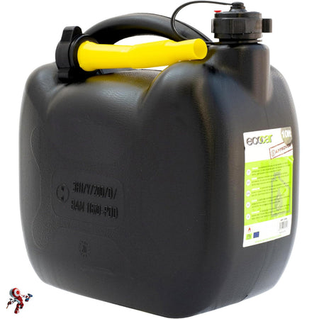 Ecocar - Tanica per Carburante - in Plastica HDPE - con Travasatore - per Benzina e Diesel - con Tappo di Sicurezza