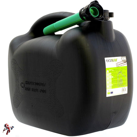 Ecocar - Tanica per Carburante - in Plastica HDPE - con Travasatore - per Benzina e Diesel - con Tappo di Sicurezza