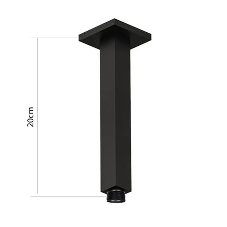 Braccio doccia a soffitto nero da 20cm