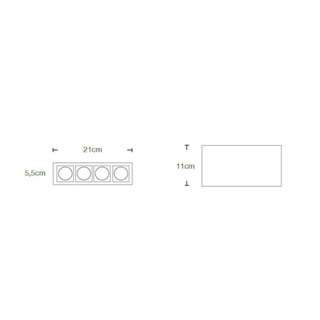 Plafoniera gesso Lampadari Bartalini AENIL T4 GU10 LED verniciabile moderno