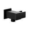 Presa acqua quadrata con supporto doccino orientabile nero opaco