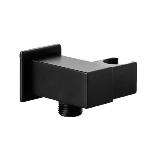 Presa acqua quadrata con supporto doccino orientabile nero opaco