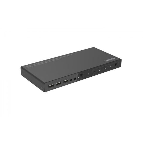 Microconnect MC-HDMIKVM0401-4K switch per keyboard-video-mouse [kvm] Nero (4K@60Hz HDMI KVM switch, 4x1 - 4:4:4 - Warranty: 300M)
