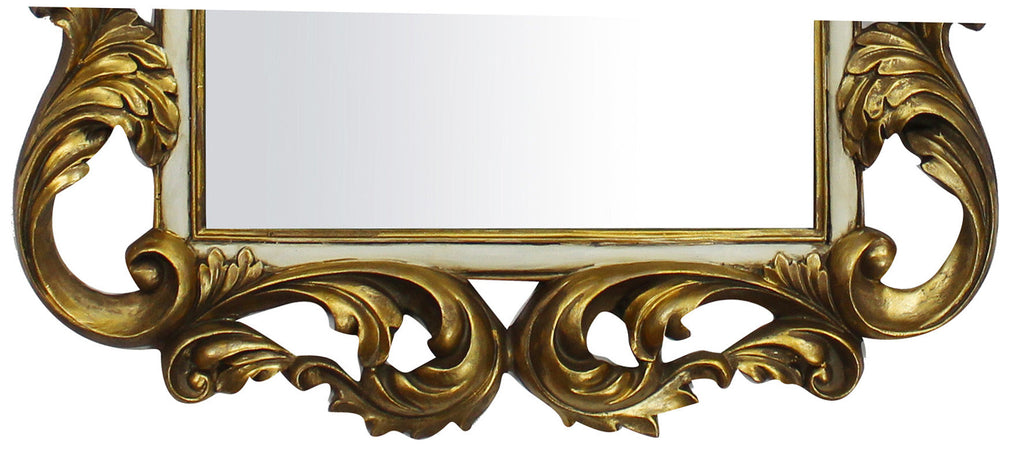 Biscottini Specchiera da Parete Biscottini L46.8xP3xH65 Rettangolare Cornice Foglia Oro