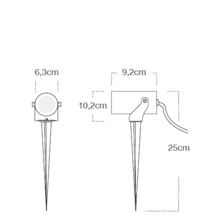 Lampada picchetto Lampadari Bartalini AZIBI GU10 LED alluminio vetro