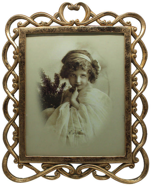 Biscottini Biscottini Portafoto da Appoggio Resina Oro Anticato 31x2x25 per Foto 20x25