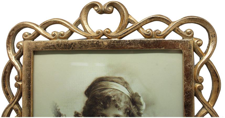 Biscottini Biscottini Portafoto da Appoggio Resina Oro Anticato 31x2x25 per Foto 20x25