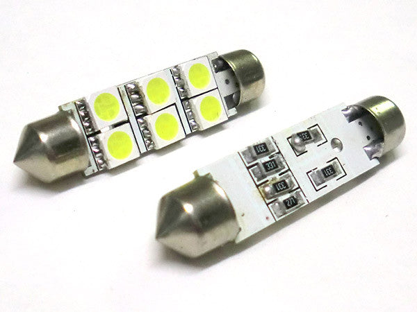 Lampada Led Siluro T11 C5W 46mm 6 Smd 5050 Bianco Ghiaccio 12V Luci Targa