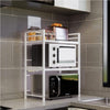 Scaffale Estensibile Porta Microonde 2Ripiani Cucina Metallo Bianco 40-60x30H80cm