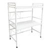 Scaffale Estensibile Porta Microonde 2Ripiani Cucina Metallo Bianco 40-60x30H80cm