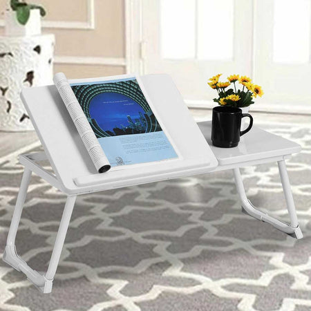 Tavolino Pieghevole Vassoio da Letto e Divano Porta PC con regolazione 65x30cm