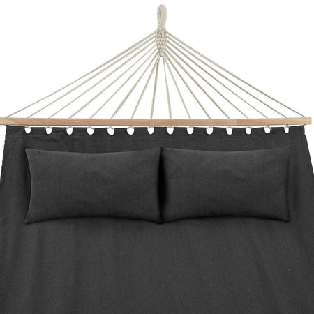 Amaca Giardino e Campeggio 2Posti Legno e Tessuto Pieghevole 345x150cm Antracite