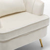Sedia Poltrona in Tessuto e Metallo con Cuscino Design Elegante Moderno BeigeOro