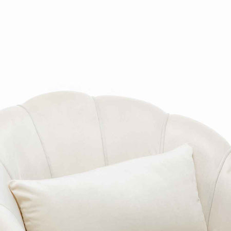 Sedia Poltrona in Tessuto e Metallo con Cuscino Design Elegante Moderno BeigeOro
