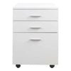 Cassettiera da Ufficio Scrivania in Legno MDF 3 Cassetti 46x45 H64cm Bianco