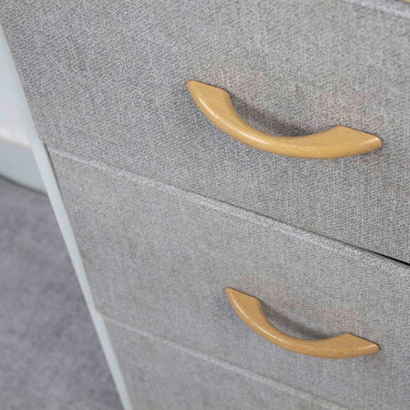 Mobile Cassettiera 3 Cassetti Metallo Legno e Tessuto 46x30 H 75cm Casa Ufficio