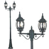 Lampione da Giardino 56x56 H 202 cm Stile Vittoriano Classico 2 x E27 Verde Bronzo