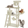 Albero Tiragraffi Gatti Giochi Cuccia Amaca Graffiatoio 74.5x40 H142cm Beige