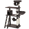Albero Tiragraffi Gatti Giochi Cuccia Amaca Graffiatoio 74.5x40 H142cm Marrone