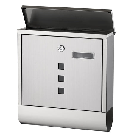 Cassetta Porta Posta Acciaio Antiruggine 37x33.5x10 cm 2 Chiavi Porta Giornale