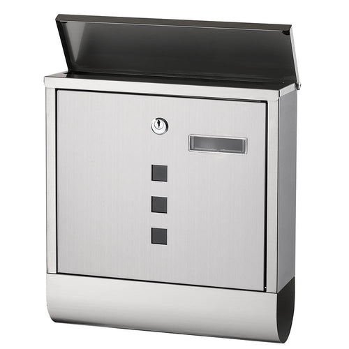 Cassetta Porta Posta Acciaio Antiruggine 37x33.5x10 cm 2 Chiavi Porta Giornale