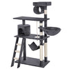 Albero Tiragraffi Gatti Giochi Cuccia Amaca Graffiatoio 74.5x40 H142cm Grigio