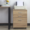 Cassettiera da Ufficio Scrivania in Legno MDF 3 Cassetti 46x45 H64cm Quercia
