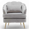 Sedia Poltrona in Tessuto e Metallo con Cuscino Design Elegante Moderno GrigioOro