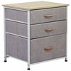 Mobile Cassettiera 3 Cassetti Metallo Legno e Tessuto 50x40 H 50cm Casa Ufficio