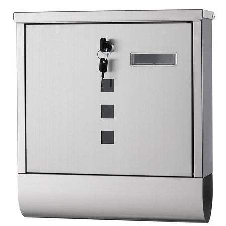 Cassetta Porta Posta Acciaio Antiruggine 37x33.5x10 cm 2 Chiavi Porta Giornale