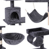 Albero Tiragraffi Gatti Giochi Cuccia Amaca Graffiatoio 74.5x40 H142cm Grigio