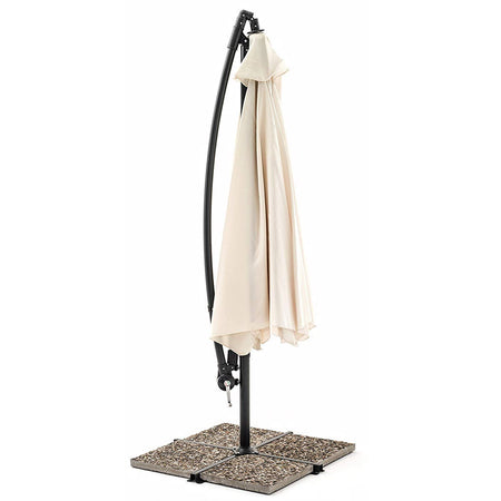 Ombrellone da Giardino Palo laterale 3Mt Ecrù Palo Alluminio e Manovella