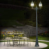 Lampione da Giardino 56x56 H 202 cm Stile Vittoriano Classico 2 x E27 Verde Bronzo