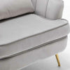 Sedia Poltrona in Tessuto e Metallo con Cuscino Design Elegante Moderno GrigioOro