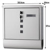 Cassetta Porta Posta Acciaio Antiruggine 37x33.5x10 cm 2 Chiavi Porta Giornale